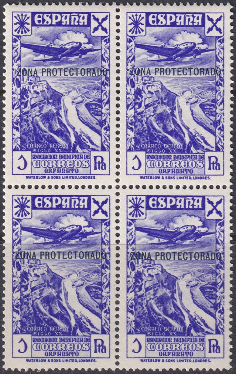 Spanish Morocco 1938 beneficencia Ed 11 block MNH**