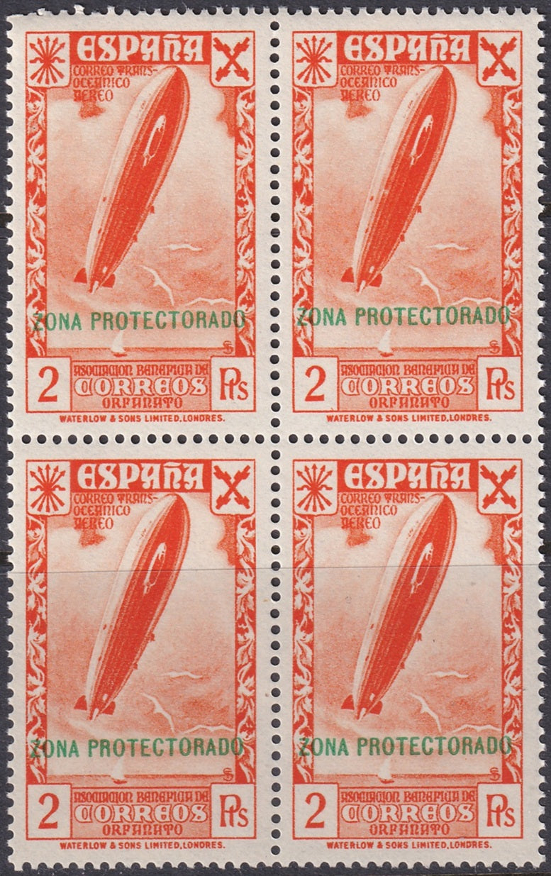 Spanish Morocco 1938 beneficencia Ed 12 block MNH**