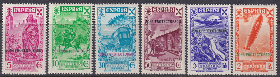 Spanish Morocco 1938 Sc beneficencia Ed 7-12 set MNH**