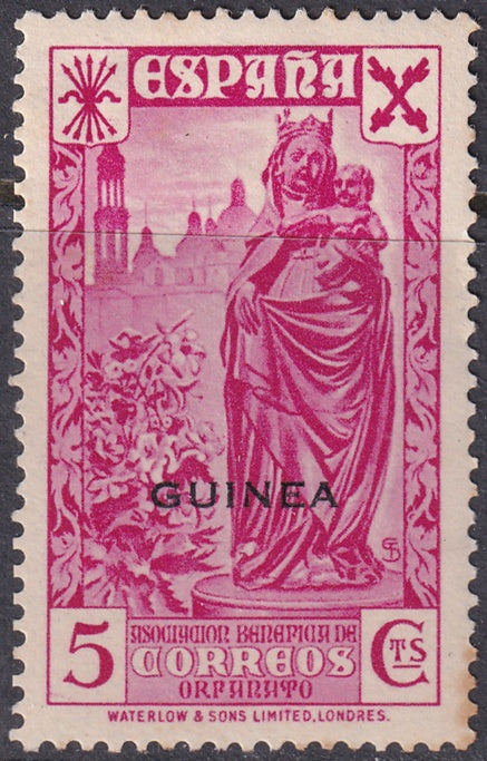 Spanish Guinea 1938 beneficencia Ed 1 MH* toning spots
