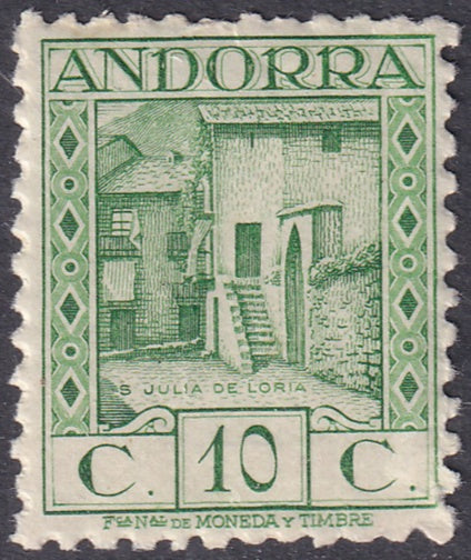 Andorra Spanish 1931 Sc 15a MNH** perf 11.5 small lower corner fold