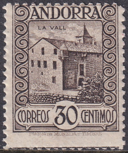 Andorra Spanish 1929 Sc 19 MH* perf 14