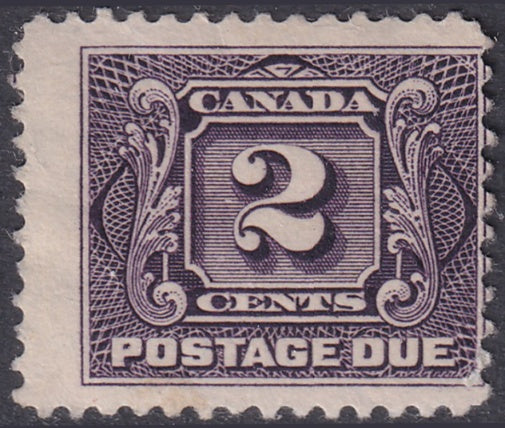 Canada 1906 Sc J2 postage due MH* disturbed gum