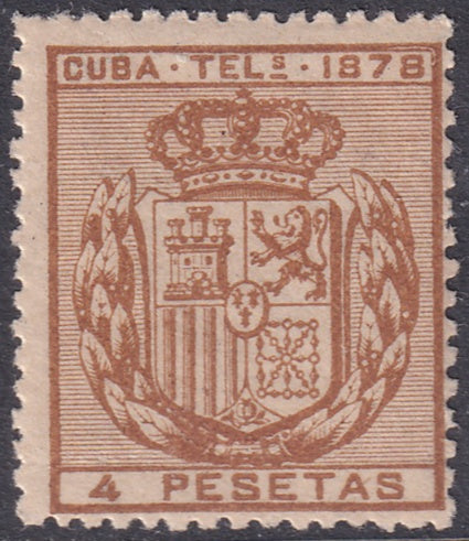 Spanish Antilles 1878 telégrafo Ed 45 telegraph MH*
