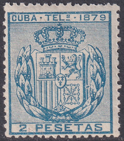 Spanish Antilles 1879 telégrafo Ed 47 telegraph MLH*