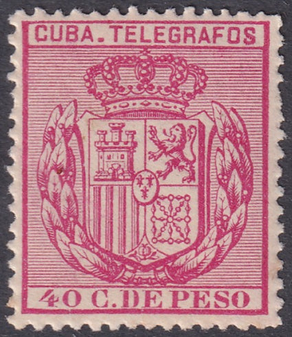 Spanish Antilles 1896 telégrafo Ed 84 telegraph MNH** streaky gum