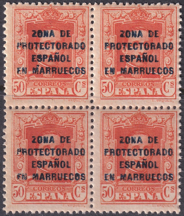 Spanish Morocco 1923 Sc 90 block MNH**