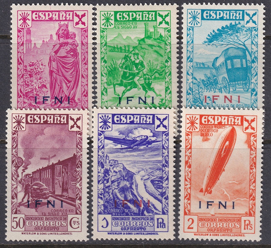 Ifni 1943 beneficencia Ed 7-12 set MNH**
