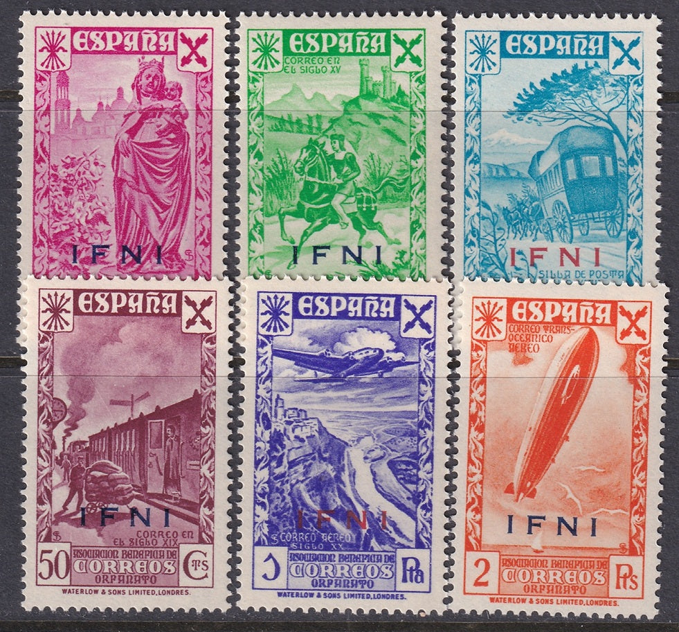 Ifni 1943 beneficencia Ed 7-12 set MNH**