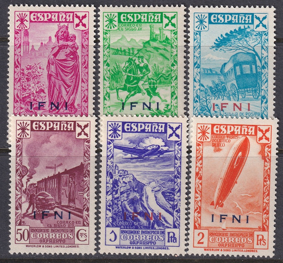Ifni 1943 beneficencia Ed 7-12 set MNH**