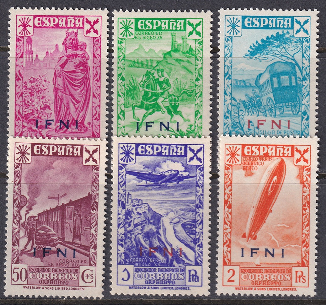 Ifni 1943 beneficencia Ed 7-12 set MNH**