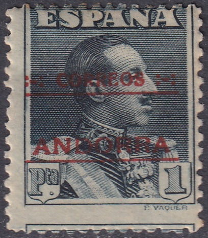 Andorra Spanish 1928 Sc 10 MH* shifted perfs