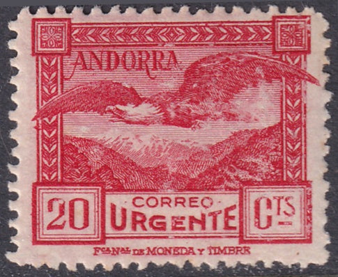 Andorra Spanish 1929 Sc E3 express MH* offset on gum