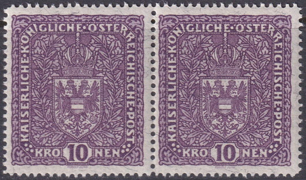 Austria 1919 Sc 175 pair MNH** granite paper type II