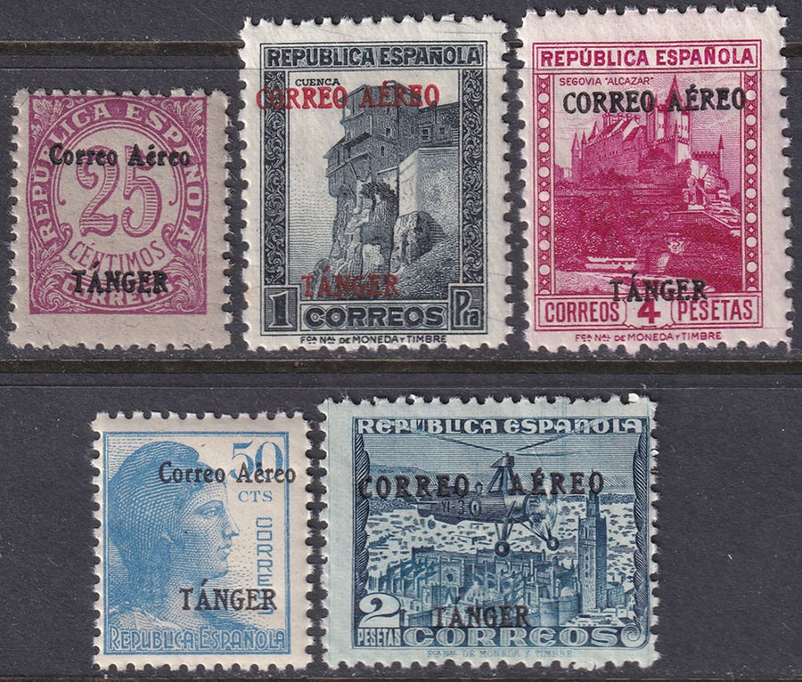 Spanish Tangier 1939 Ed 108-12 air post partial set MNH**