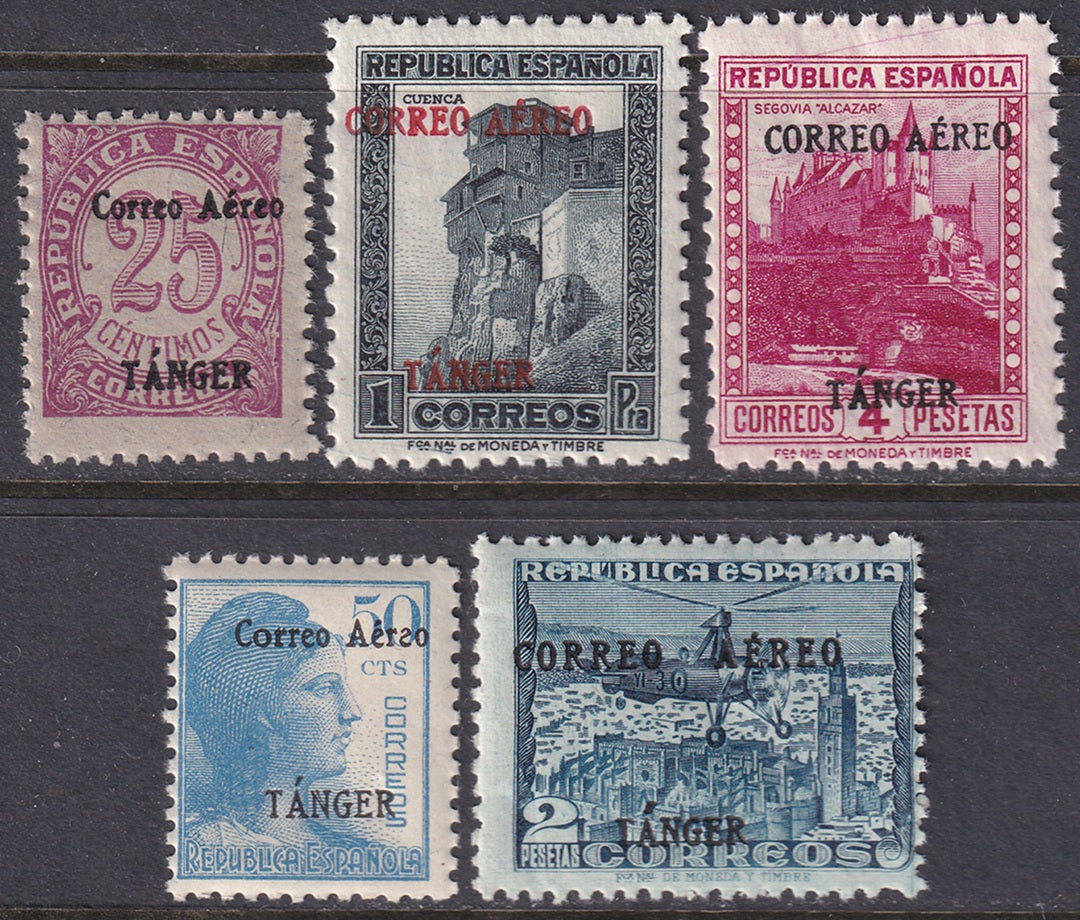 Spanish Tangier 1939 Ed 108-12 air post partial set MNH**