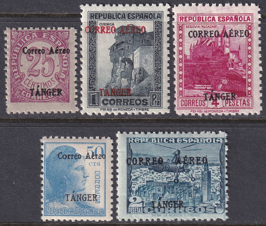 Spanish Tangier 1939 Ed 108-12 air post partial set MNH**