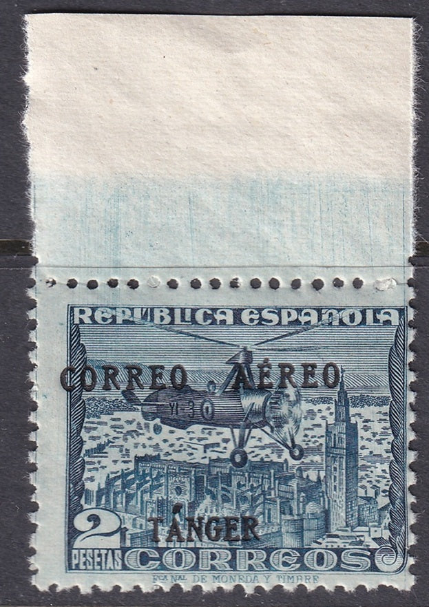 Spanish Tangier 1939 Ed 111 air post margin single MNH**