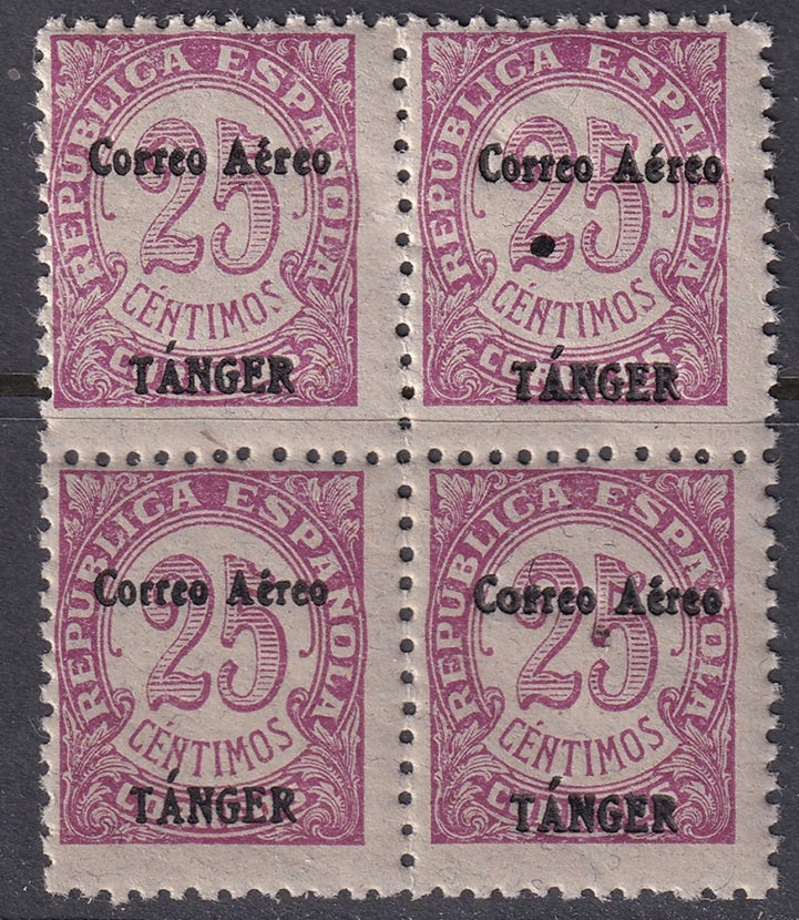Spanish Tangier 1939 Ed 108 air post block MNH**