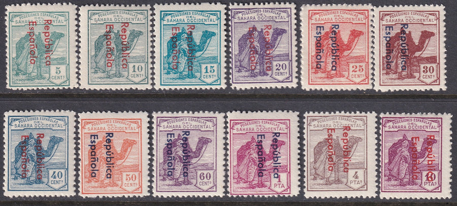 Spanish Sahara 1932 Sc 24-35 set MNH** overprint variety some disturbed gum