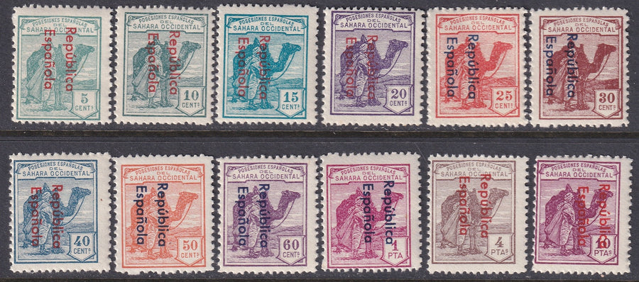 Spanish Sahara 1932 Sc 24-35 set MNH** overprint variety some disturbed gum