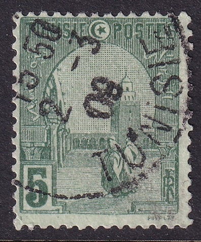 Tunisia 1906 Sc 32a used "missing engraver" variety
