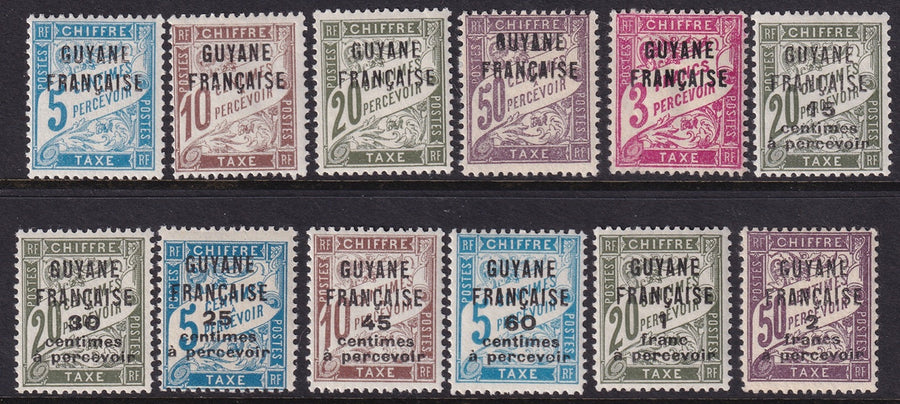 French Guiana 1925 Sc J1-12 postage due set MH*