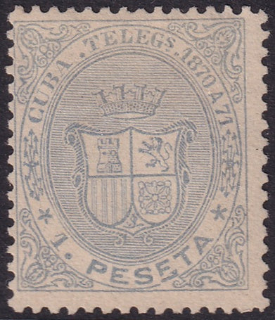 Spanish Antilles 1870 telégrafo Ed 12 telegraph MNG(*)