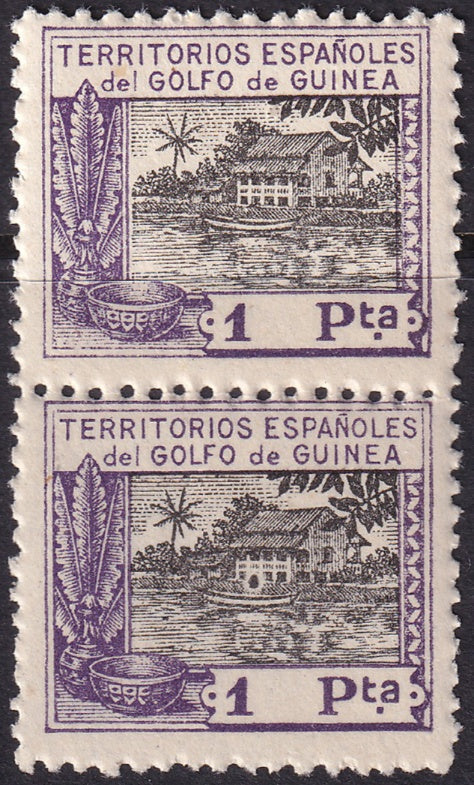 Spanish Guinea 1924 Sc 206 pair MNH**