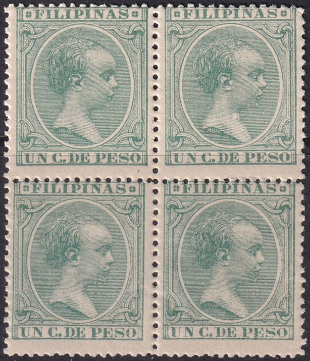 Philippines 1896 Sc 142 block MNH**