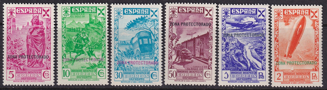 Spanish Morocco 1938 beneficencia Ed 7-12 set MNH**