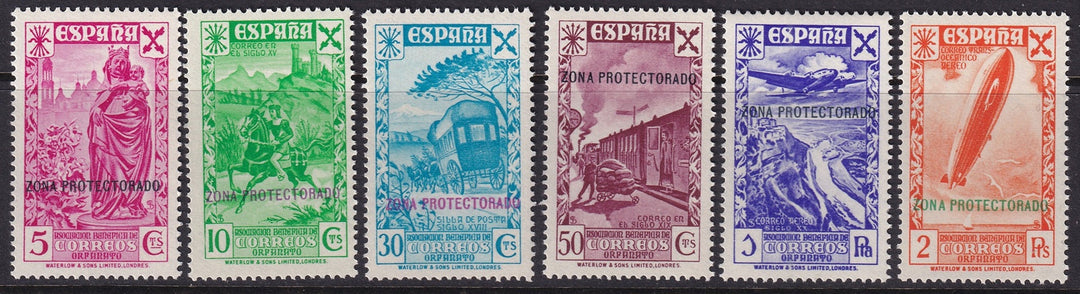 Spanish Morocco 1938 beneficencia Ed 7-12 set MNH**