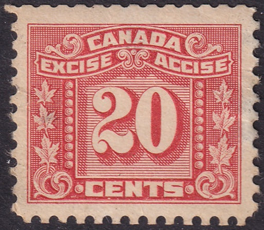 Canada 1934 FX77 revenue excise tax MH* disturbed gum