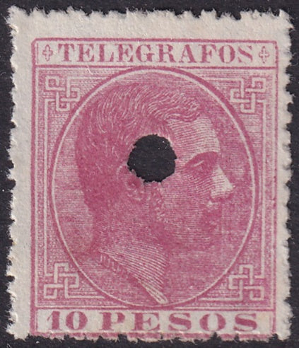 Philippines 1880 telégrafo Ed 8 used punch cancel