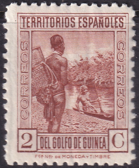 Spanish Guinea 1934 Sc 263 MNH** vertical creasing