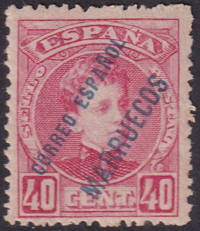 Spanish Morocco 1903 Sc 9 MLH* owners marks on gum