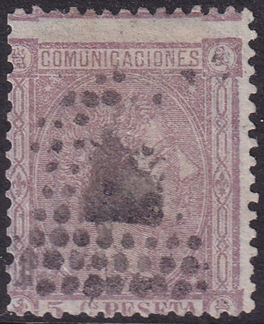 Spain 1875 Sc 213 used rombo de puntos cancel