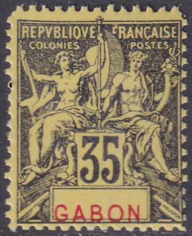 Gabon 1906 Sc 25 MNH** forgery