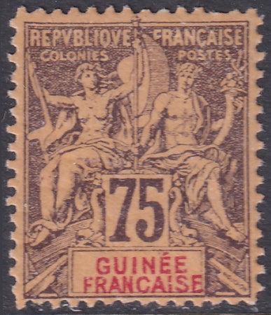 French Guinea 1892 Sc 16 MLH* forgery partial gum