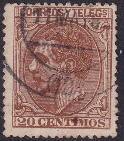Spain 1879 Sc 245 used date cancel