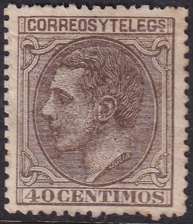 Spain 1879 Sc 247 MLH* horizontal crease partial gum