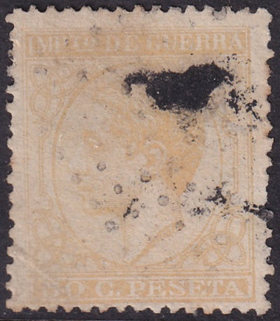 Spain 1877 Sc MR11 war tax used repaired lower corner