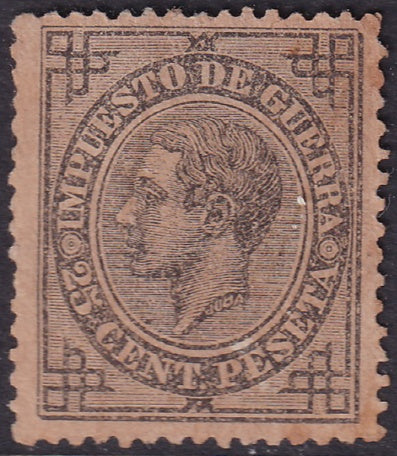Spain 1876 Sc MR7 war tax MNG(*) toned hinge thin