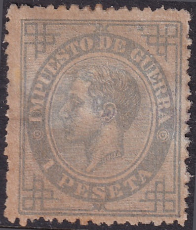 Spain 1876 Sc MR8 war tax MH* heavy hinge toned