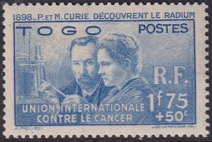 Togo 1938 Sc B1 MNH** light horizontal crease