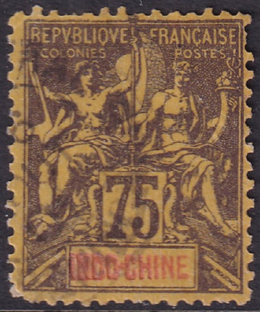 Indochina 1892 Sc 19 used rough perfs