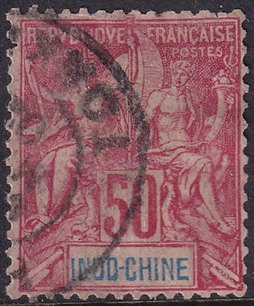 Indochina 1892 Sc 17 used Tonkin cancel some rough perfs