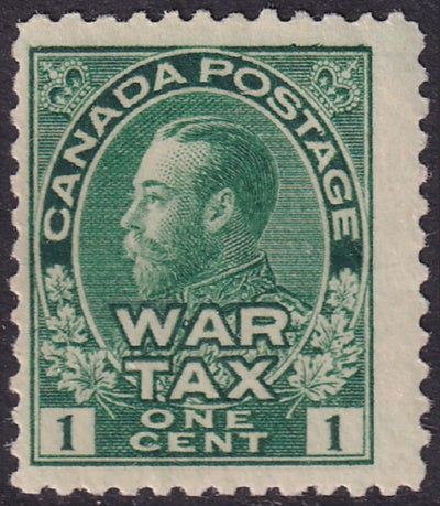 Canada 1915 Sc MR1 war tax MH* disturbed gum