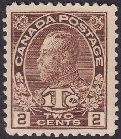 Canada 1916 Sc MR4 war tax MLH* disturbed gum