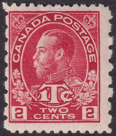 Canada 1916 Sc MR5 war tax MH* small centre thin